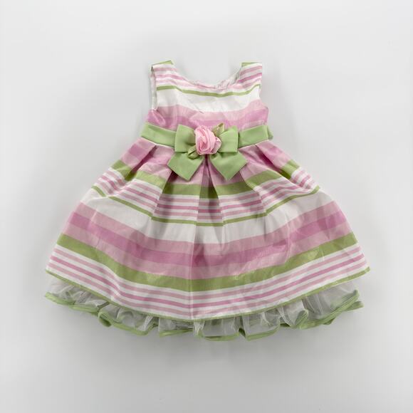 Youngland Baby Other - Youngland Infant 18M Easter Dress Pink Green Striped with Bloomers Spring Outfit